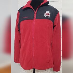Columbia Women's Carolina Gamecocks Fleece Jacket Medium Zip Pockets Both Logos